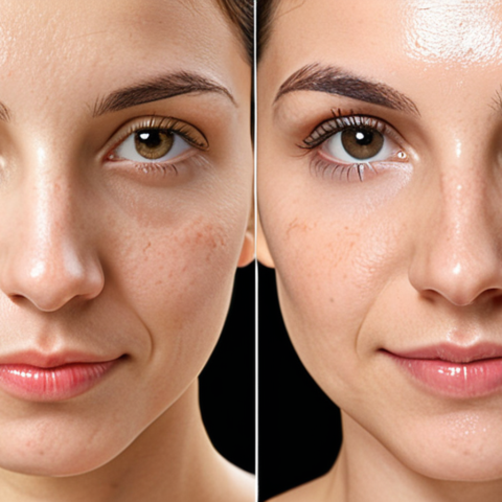 **

A well-lit, high-quality "before and after" photo showcasing a successful facial treatment. Focus on clear skin improvements. The "after" photo should feature natural lighting and minimal editing to maintain authenticity. Include a brief caption in Italian: "Risultati visibili dopo un trattamento viso personalizzato. Pelle pi&ugrave; luminosa e sana!" (Visible results after a personalized facial treatment. Brighter and healthier skin!)

**