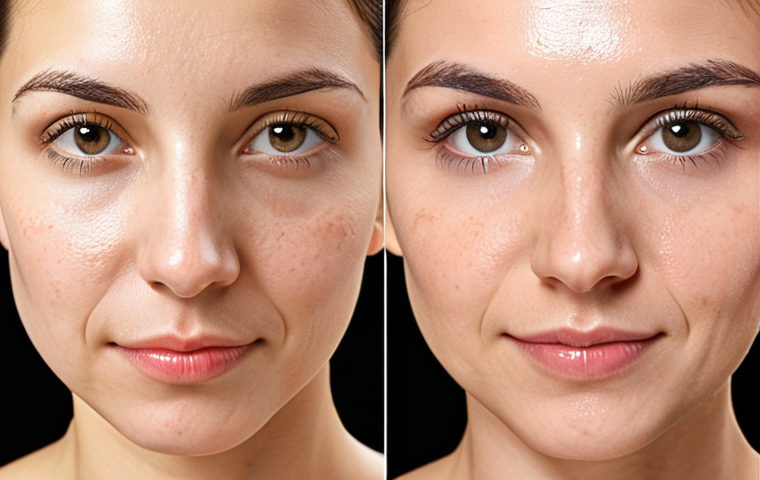 **
A well-lit, high-quality "before and after" photo showcasing a successful facial treatment. Focus on clear skin improvements. The "after" photo should feature natural lighting and minimal editing to maintain authenticity. Include a brief caption in Italian: "Risultati visibili dopo un trattamento viso personalizzato. Pelle più luminosa e sana!" (Visible results after a personalized facial treatment. Brighter and healthier skin!)
**