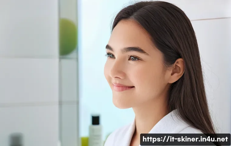 피부관리사의 피부 질환별 관리 사례 - **Prompt: The Serenity of Clear Skin Post-Acne Journey**
"A close-up, authentic portrait of a yo...
