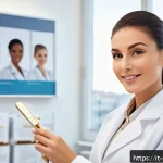 Home 21 피부관리사 자격증 재인증 과정 - A professional Italian aesthetician attending a modern certification renewal course in a bright, wel...