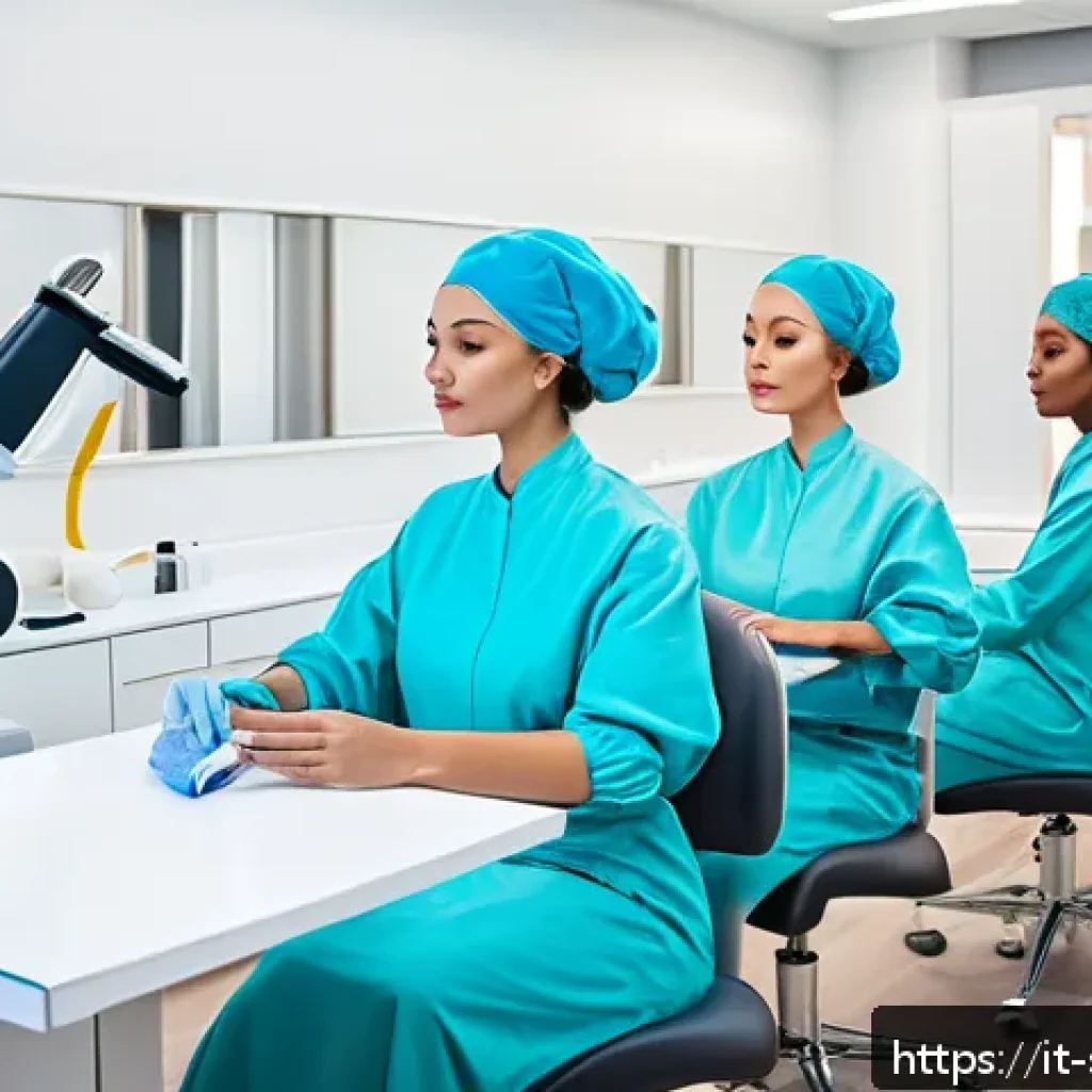 피부관리사 학원과 온라인 강의 비교 - A modern classroom scene in a professional Italian beauty institute, featuring diverse students prac...